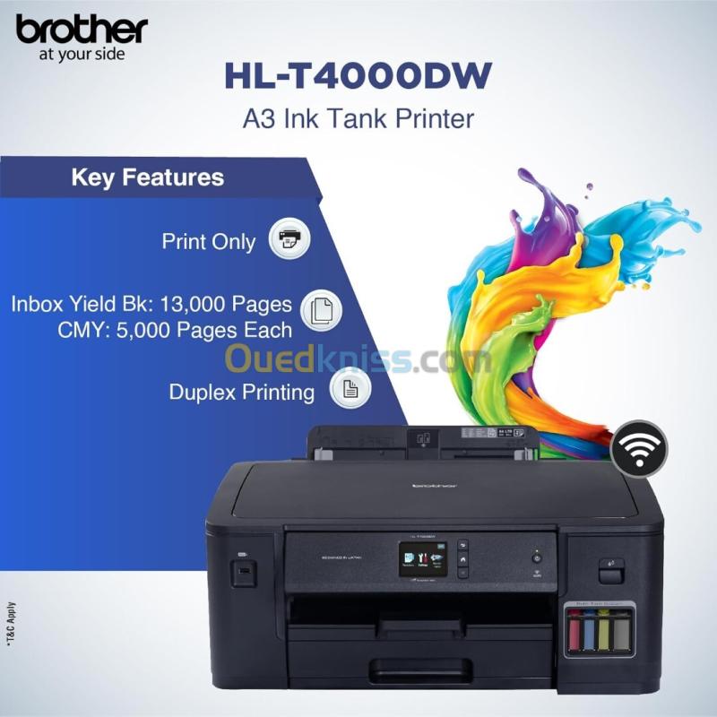 IMPRIMANTE BROTHER HL-T4000DW A3/A4 27PPM WIFI / RJ45 / RECTO-VERSO 3