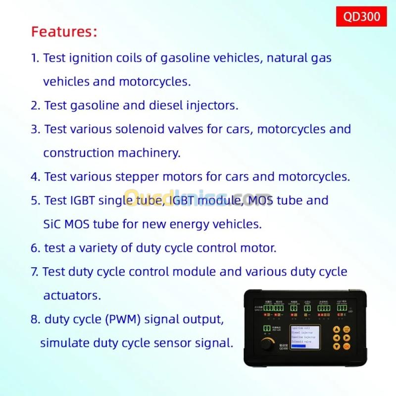 QD300 Détecteur de test de bobine de ville de voiture, injecteur CRIN, électrovanne de ralenti, moteur pas à pas, simulateur d'entraînement de défaut, QD300, nouveau 12