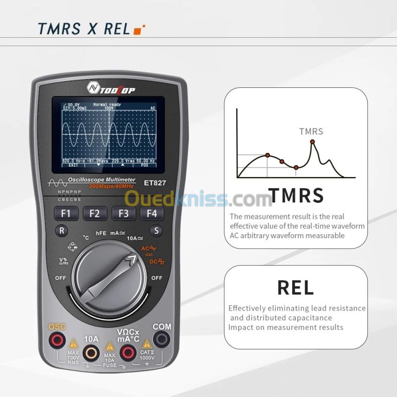 TOOLTOP ET827 numérique 40MHz 200Msps/S Oscilloscope multimètre réparation électronique outils de laboratoire 6000 points multimètre True RMS 4