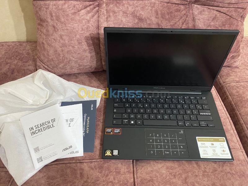 Laptop vivobook go 14 neuf jamais utilisé  ryzen 5 7520U ssd nvme 512gb 8gb ram wifi 5E
