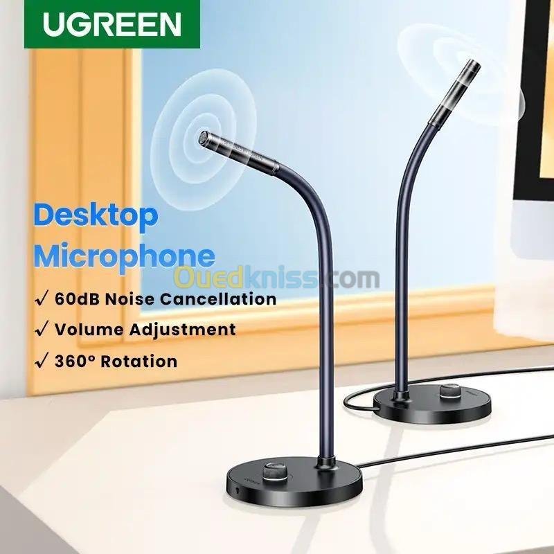  UGREEN Microphone à Pied omnidirectionnel USB avec réduction de bruit, Streaming, Podcasting, Gaming