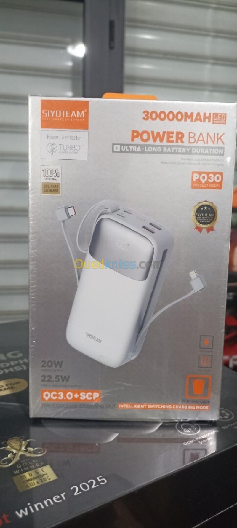 POWER BANK SIYOTEAM FAST CHARGE 30000mAh 22.5w Ldnio PQ30 CHARGER TELEPHONE LAPTOP KITMAN