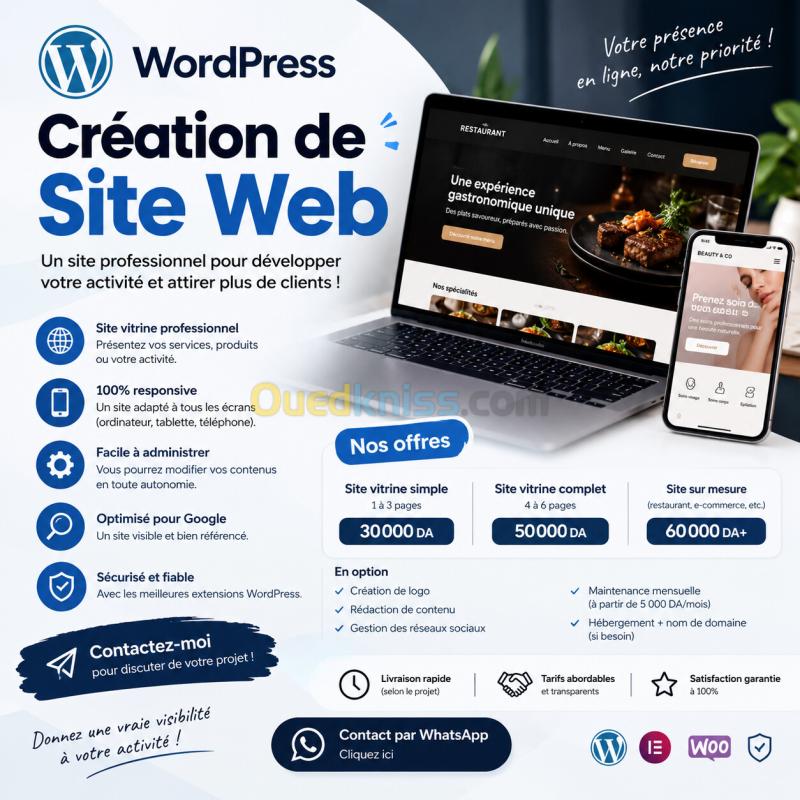 Votre site web professionnel à partir de 30 000 DA