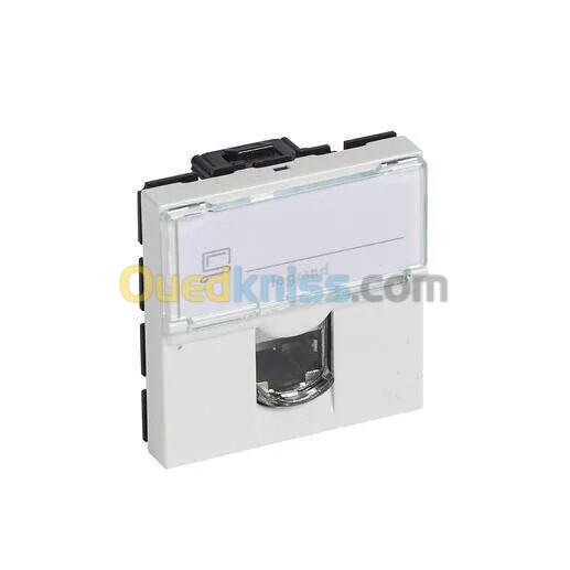 PRISE TELEPHONIQUE RJ11 4 contacts Mosaic 2 modules LEGRAND