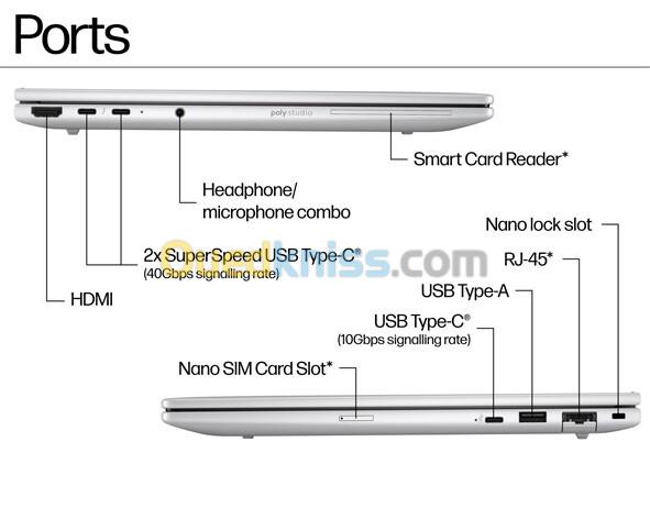 HP EliteBook 8 AI G1i  Intel Core Ultra 5 235U |16 Go RAM DDR5 | 512 Go SSD NVMe PCIe | 14" WUXGA Ecran 8