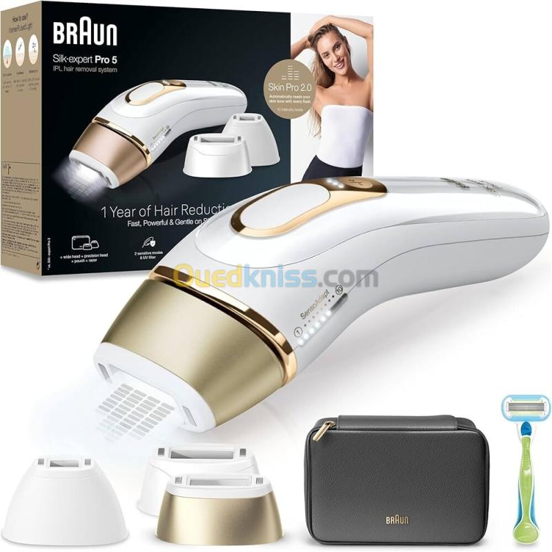 epilateur a lumiere pulsee braun silk-expert 5 pl5242 - 3 tetes + gillette venus + sacoche 4