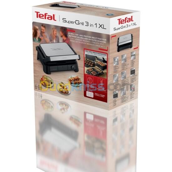 TEFAL Grille-viande SuperGrill 3-en-1 XL GC520DE0-2200W-Ouverture à 180 degrees