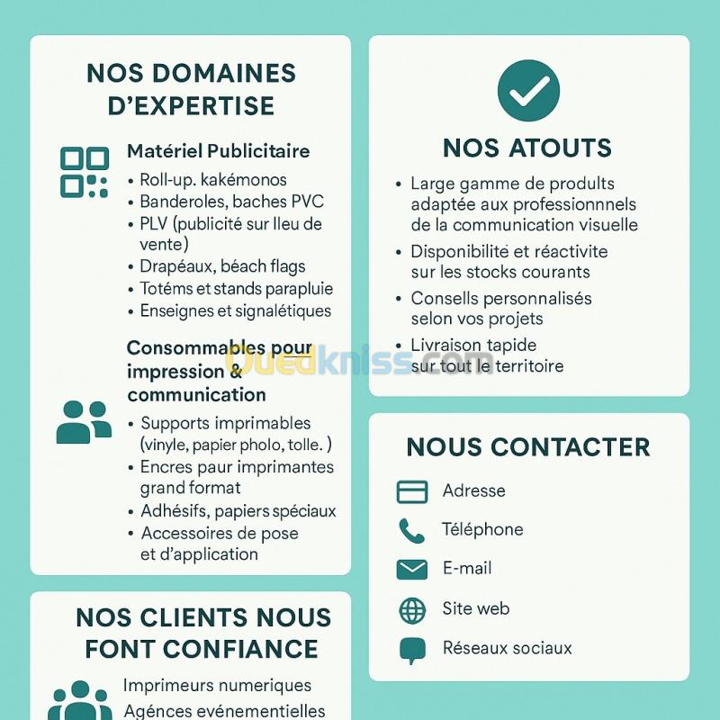 Vente de matériel publicitaire et de consommables 12