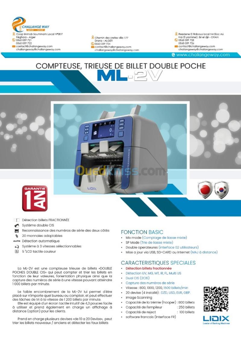COMPTEUSE DE BILLETS LIDIX ML-2V 2