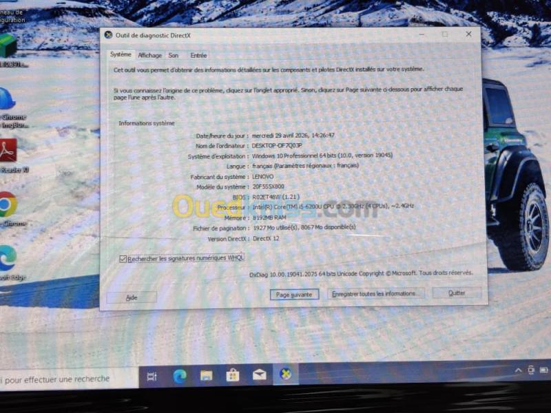 LENOVO THINKPAD X270 / I5 6EME / 8G / 256 SSD /12.5 +CARTABLE 9