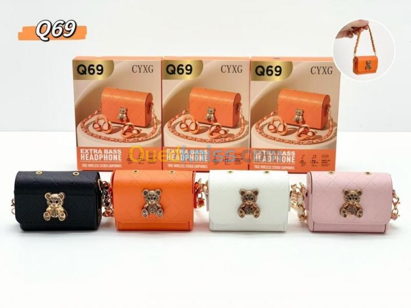 Écouteurs Sans Fil Bluetooth TWS Q69 Design Mini Sac à Main Clip Ear Clip-On - سماعة بلوتوث لاسلكية بتصميم علبة حقيبة فاخرة 2
