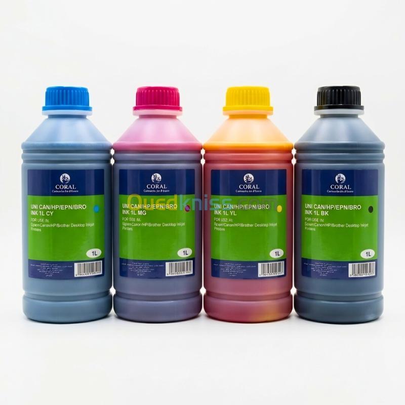 BOUTEILLES D'ENCRE 1L COMPATIBLE 4 COULEURS