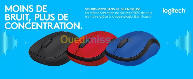 SOURIS LOGITECH M220 - Sans fil - Bleu