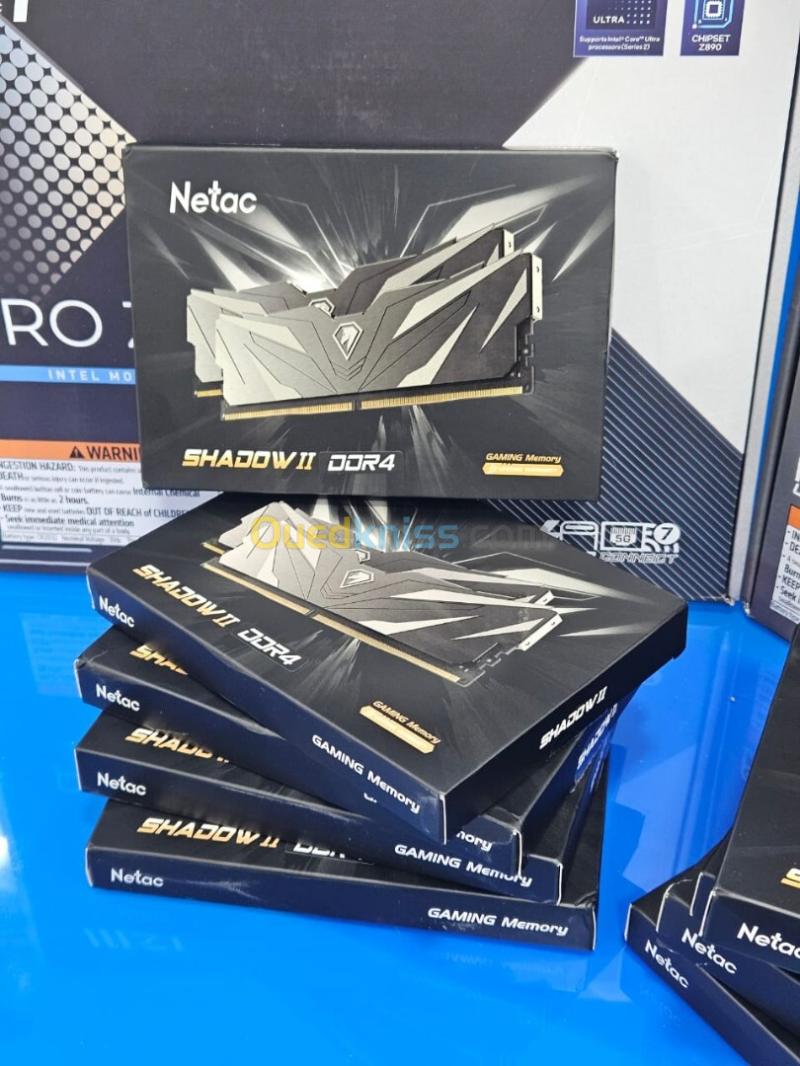 RAM DDR4 NETAC SHADOW II 16GB (8X2) 3200MHz BLACK GAMING Memory 4
