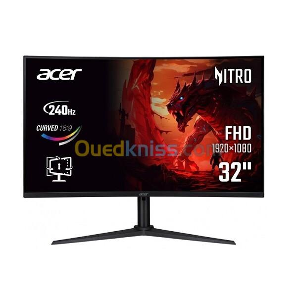 MONITEUR 31.5" ACER NITRO XZ320Q FHD CURVED - VA - 1MS- 240HZ - HDR10 - PIVOTE - AMD FREESYNC PREMIUM 4