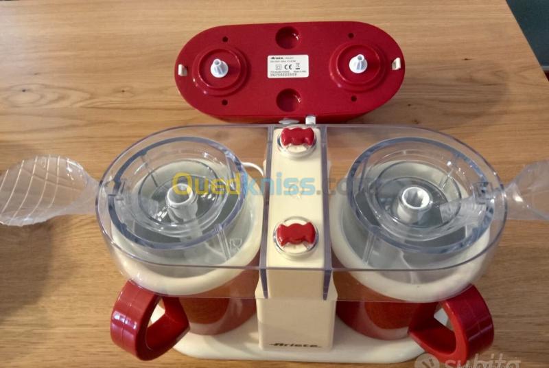Sorbetière Ariete Twin Avec 2 Coupes Réfrigérées, Permet De Préparer Simultanément 2 Parfums De Glace Différents - Ice Cream Maker 8