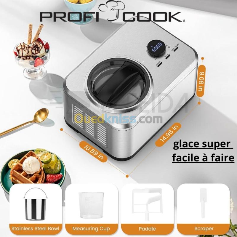  Sorbetière Et Yaourtière Électrique 1.5L Proficook En Acier Inoxydable 10