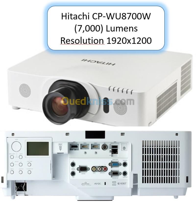 Hitachi CP-WU8700W  (7,000) Lumens Resolution 1920x1200 3LCD WUXGAProjector Specifications  + lampe neuf +Epson EB-X49  XGA HD 1024x768 4:3 3600 lumens sous  emballage E20  3400 lumens  neuf  jdiid 7