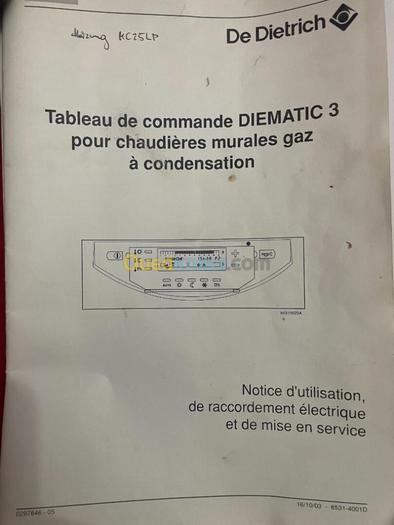 Chaudière De Dietrich murale gaz à condensation modèle Diematic 3 MC 25 LP  5
