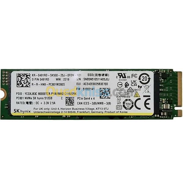 SSD GEN 4 NVMe M.2 SK HYNIX 512GB TRAY VERSION