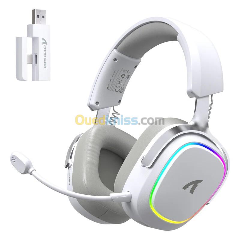 CASQUE GAMING ATTACK SHARK G800 TRI-MODE WIRELESS WHITE