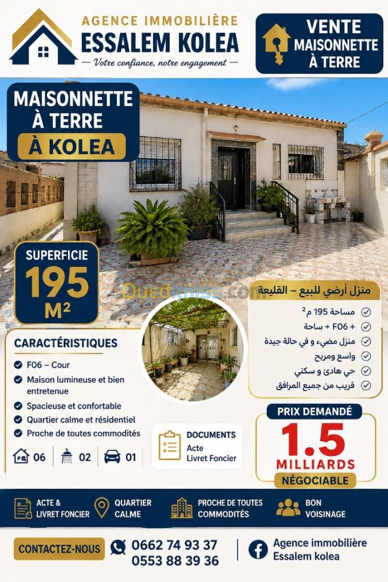 Vente Villa Tipaza Kolea