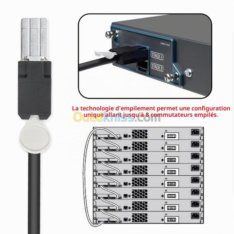 Cable Stack CAB-STK-E 0.5m/1m/3m Catalyst 2960-X, 2960-S, 2960-XR D'empilage Cisco FlexStack 2