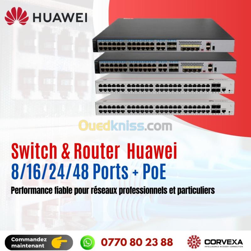 Switch & Router Huawei 8/16/24/48 Ports + PoE S110-S220-S230