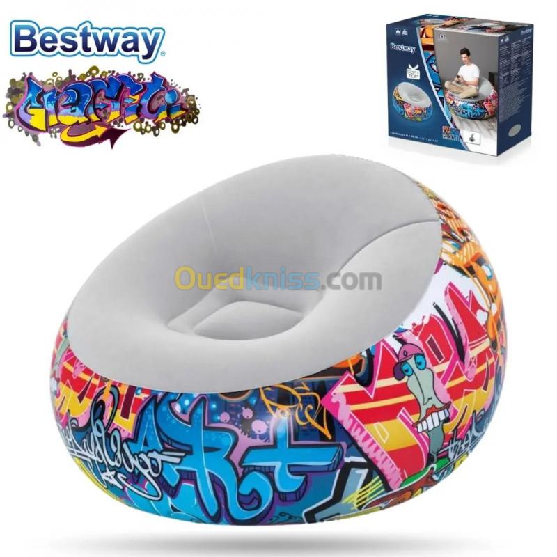  Bestway Fauteuil Graffiti Gonflable Gaming Soft Top