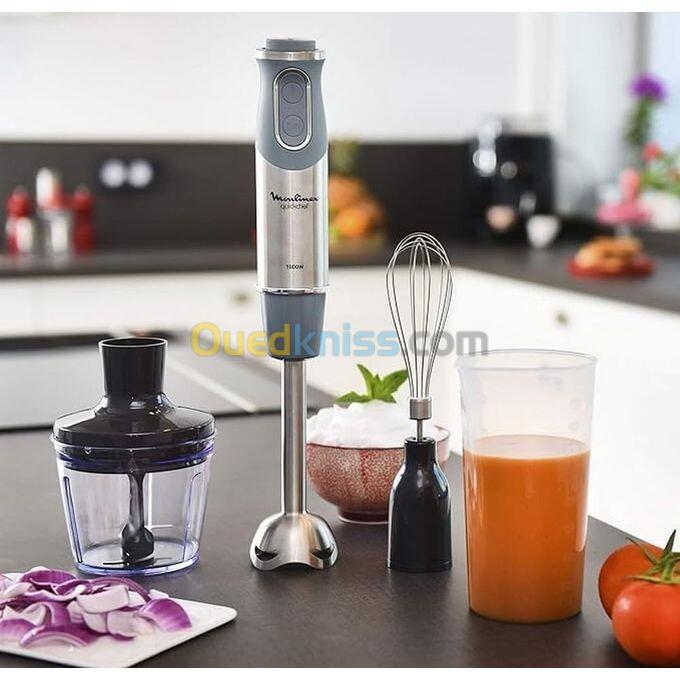 Moulinex Mixeur Plongeur Quickchef 3en1-1000 W- DD655D10-Gris-Inox 3