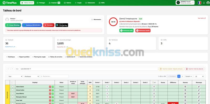Logiciel de pointage ZKTeco - TimePlus 2