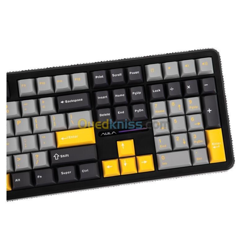 keyboard Gaming AULA F108 Tri Mode Full Size Mechanical 5