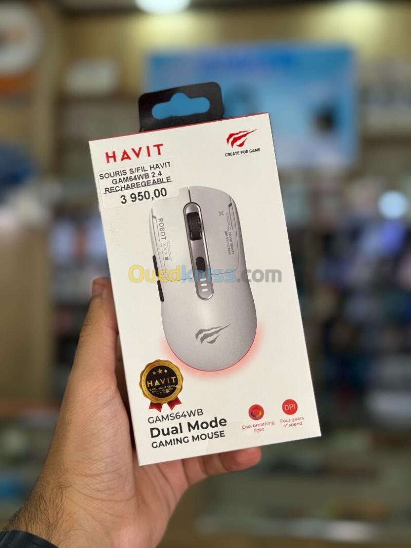 HAVIT GAMS64WB  Souris gamer Dual Mode rechargeable