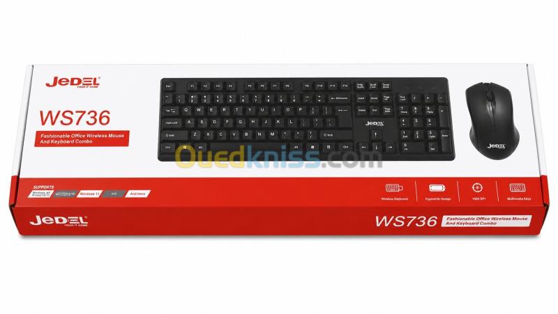 CLAVIER SOURIS SANS FIL JEDEL WS736 4