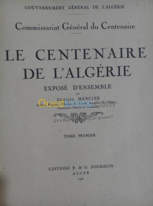  كتاب تاريخ الجزائر بالفرنسية