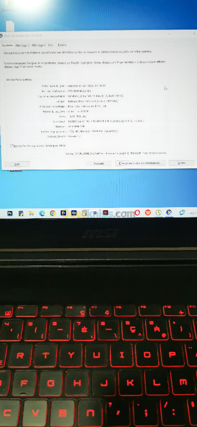  LAPTOP GAMING حاسوب جيمنغ/ MSI GF65 Thin i7 الجيل التاسع - أداء قوي - حالة ممتازة 10