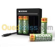 Kodak Chargeur Usb + 4 Batteries AA 2100 mAh  Pile 4xAAA ou 4x AA Rechargeable Ni-mh 4